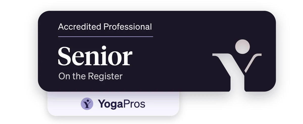 YogaPros Senior badge: Accredited Professional, on the Register